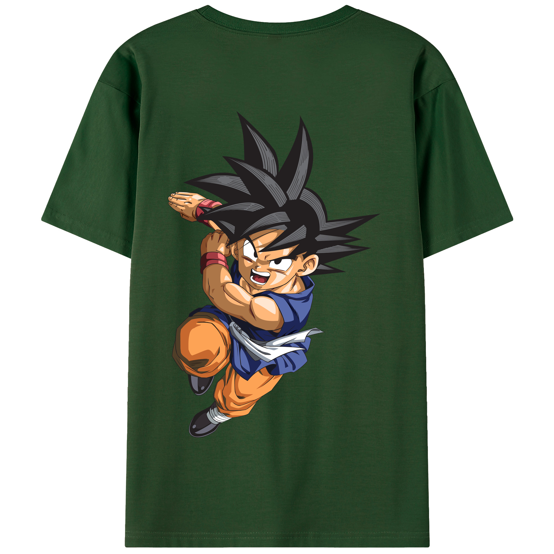 （画像用） ドラゴンボール 孫悟空（そん ごくう）Son Goku カカロット DRAGON BALL Kakarotto 綿100％半袖Tシャツ（背面プリント）